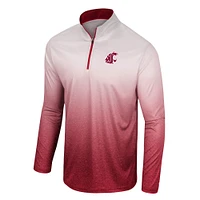 Men's Colosseum White/Crimson Washington State Cougars Laws of Physics Quarter-Zip Windshirt