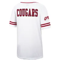 Men's Colosseum White Washington State Cougars Free Spirited Mesh Button-Up Baseball Jersey