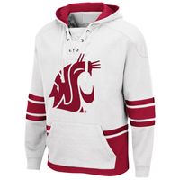 Men's Colosseum White Washington State Cougars Lace Up 3.0 Pullover Hoodie