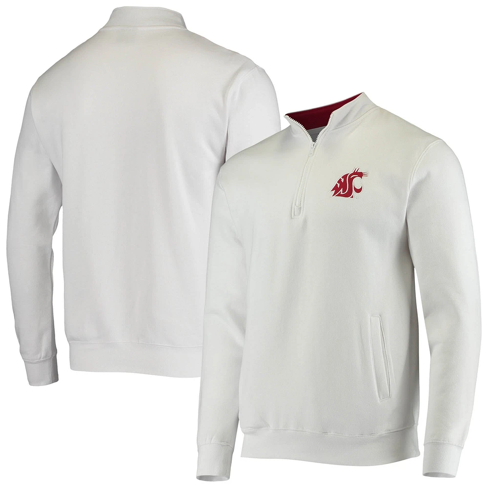 Men's Colosseum White Washington State Cougars Tortugas Logo Quarter-Zip Jacket