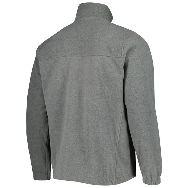 Columbia Charcoal Washington State Cougars Flanker III Fleece Team Veste à glissière pleine longueur pour homme