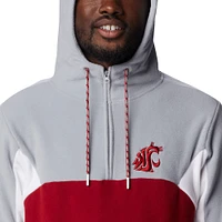 Men's Columbia Crimson Washington State Cougars Lodge Quarter-Zip Hoodie