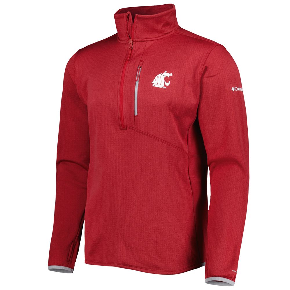 Men's Columbia Crimson Washington State Cougars Park View Omni-Wick Half-Zip Top