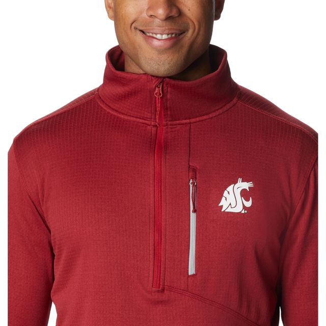 Columbia Crimson Washington State Cougars Park View Omni-Wick Haut à demi-zip pour homme