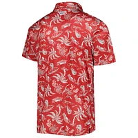 Men's Columbia Crimson Washington State Cougars Super Terminal Tackle Omni-Shade Polo