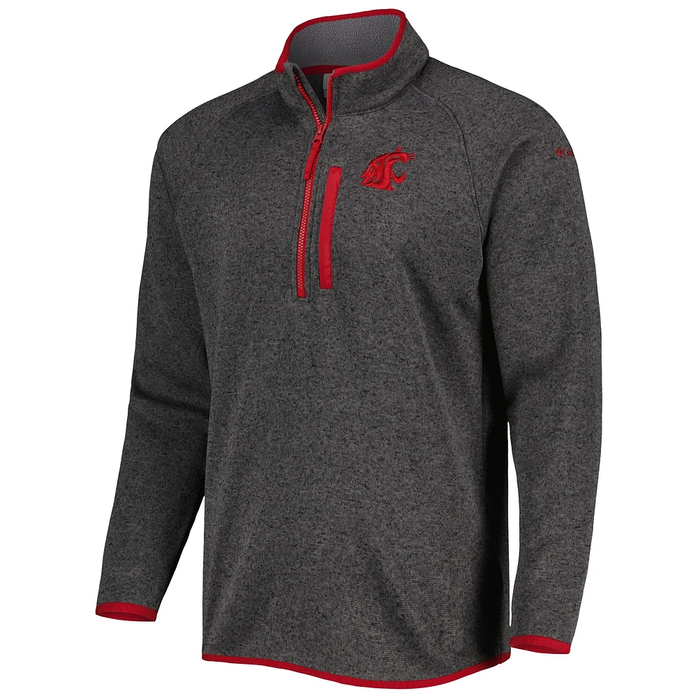 Men's Columbia Gray Washington State Cougars Canyon Point Raglan Half-Zip Top