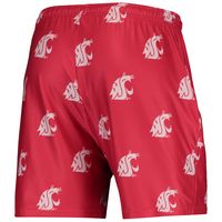 Men's Concepts Sport Crimson Washington State Cougars Flagship Allover Print Jam Shorts