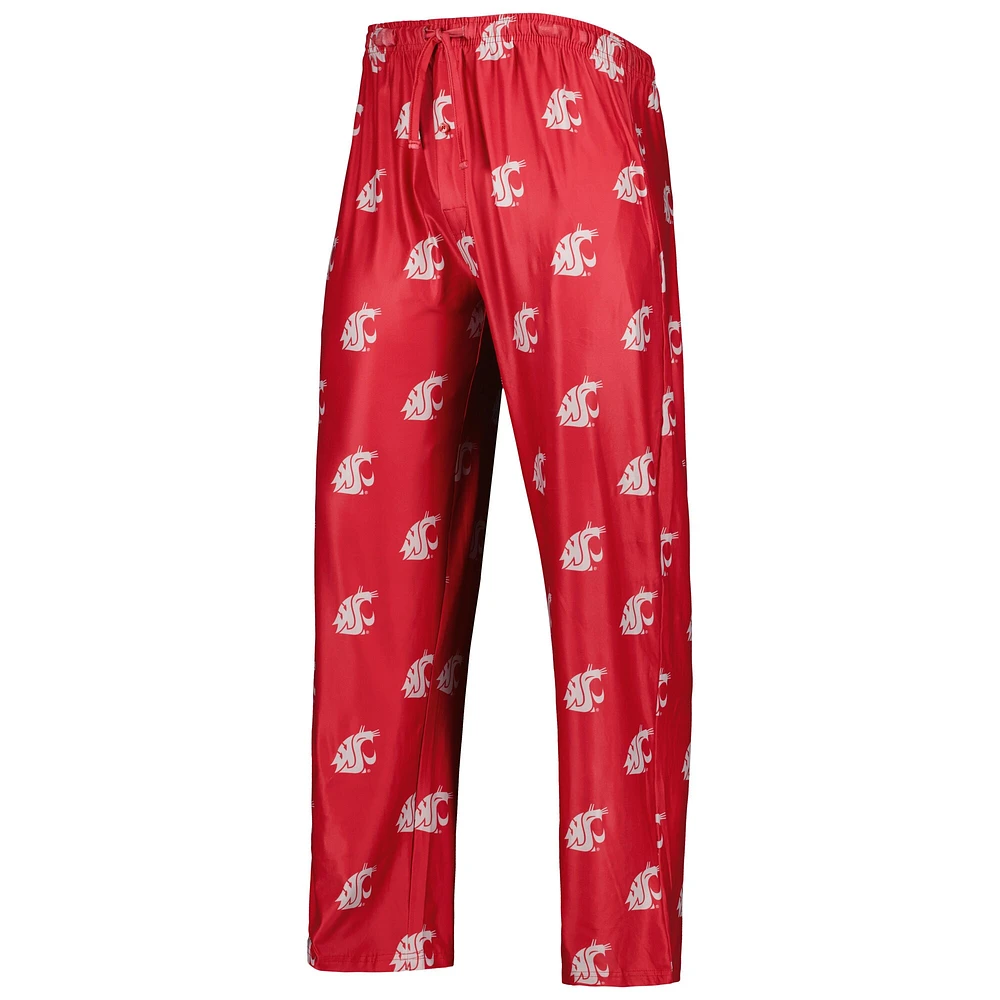 Men's Concepts Sport Crimson Washington State Cougars Logo Flagship Allover Print Pants