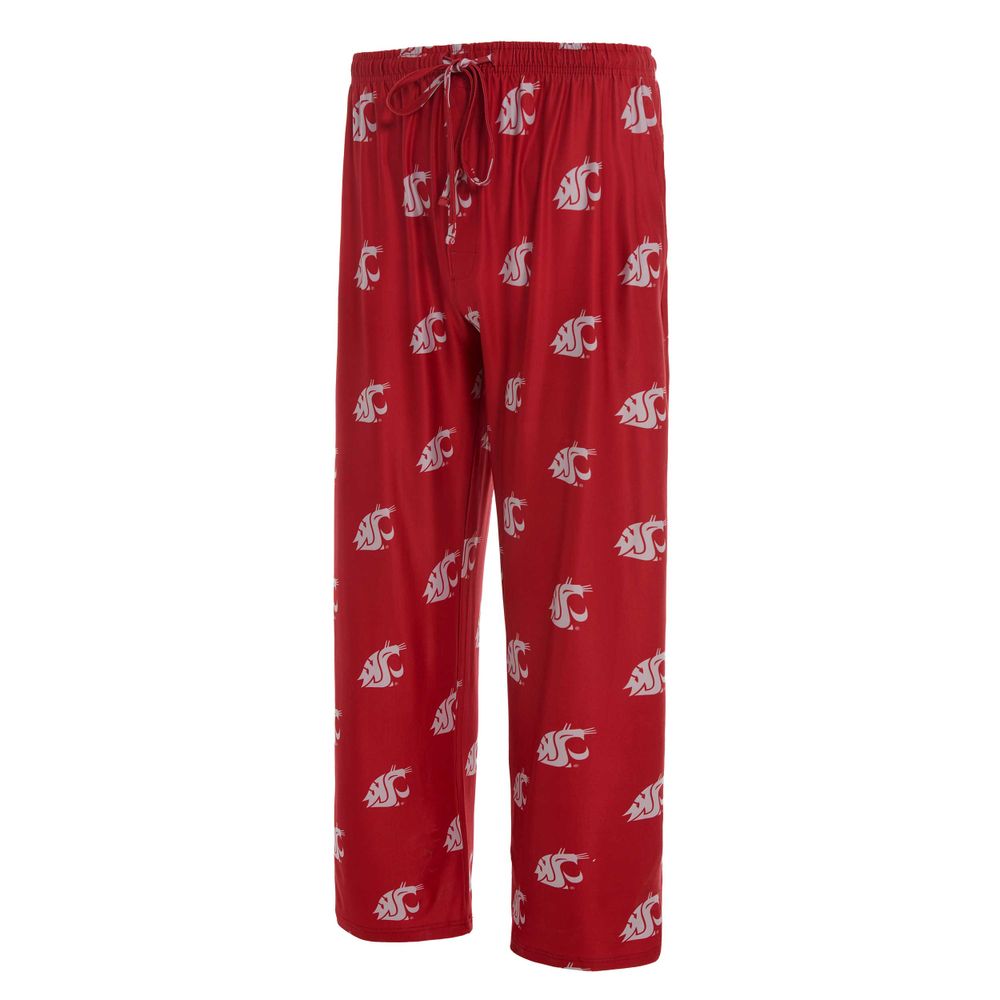 Men's Concepts Sport Crimson Washington State Cougars Logo Flagship Allover Print Pants