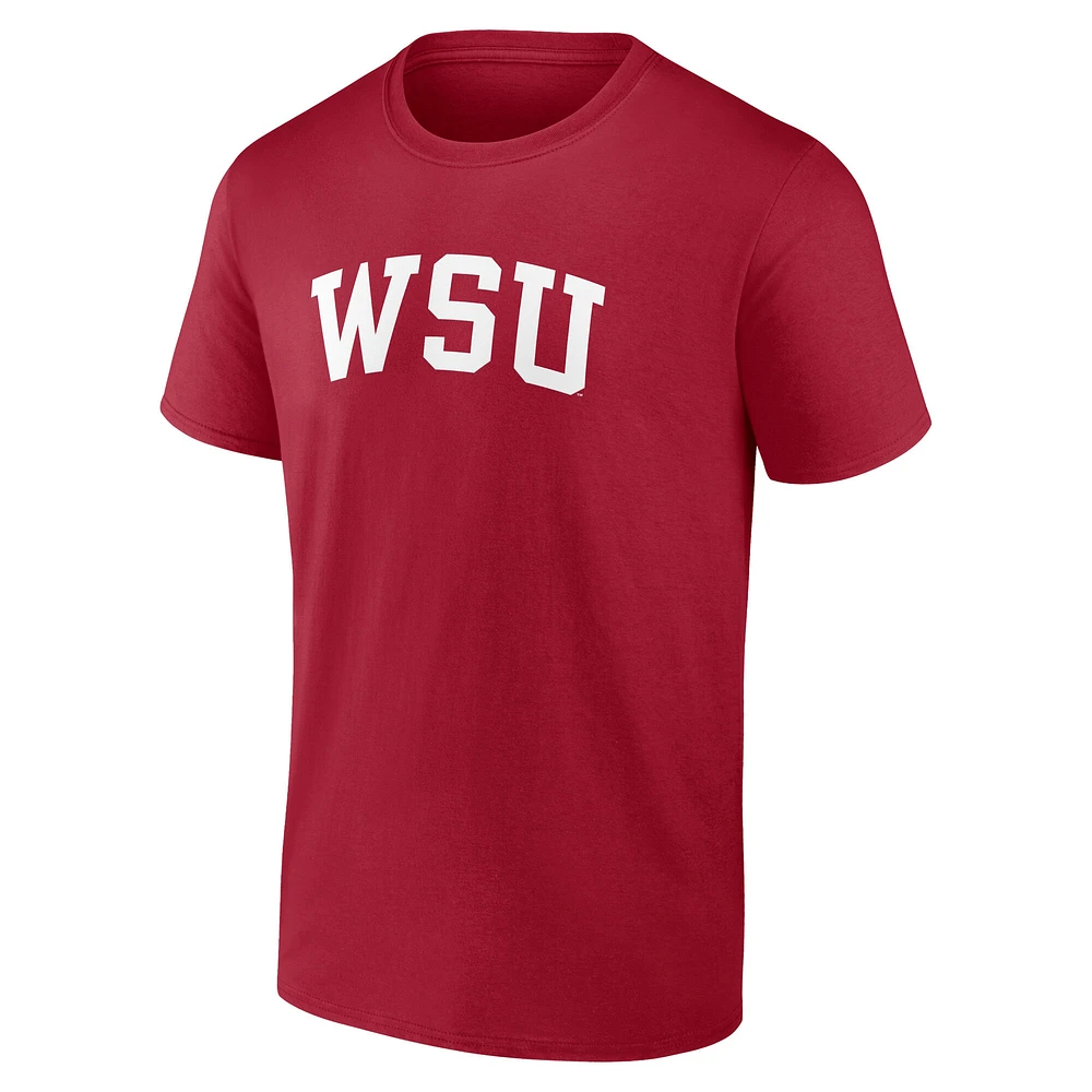 Men's Crimson Washington State Cougars Arched Wordmark T-Shirt