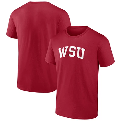 Men's Crimson Washington State Cougars Arched Wordmark T-Shirt