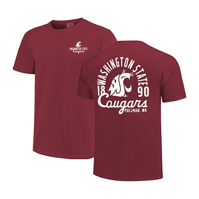 Men's Crimson Washington State Cougars Comfort Colors Mascot Overlay T-Shirt