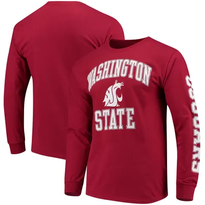 Washington State Cougars Fanatics Branded Distressed Arch Over Logo Long Sleeve Hit T-Shirt