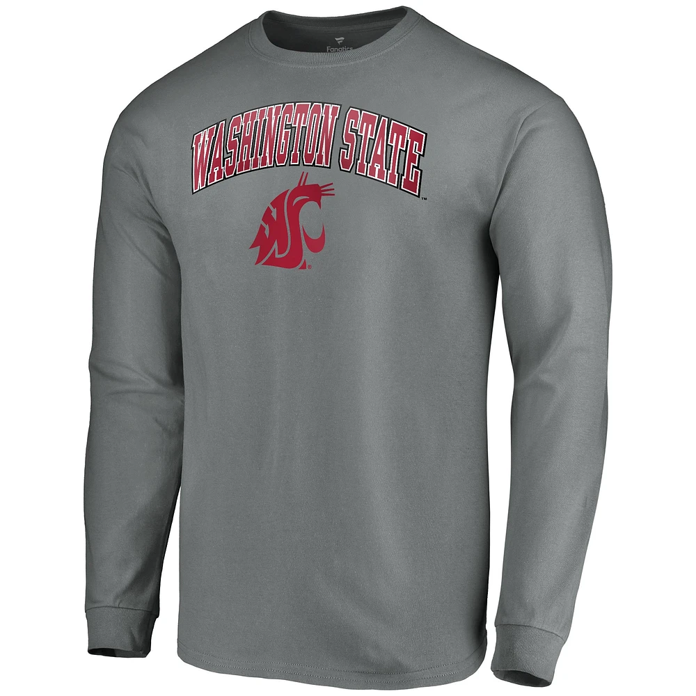 T-shirt à manches longues Fanatics Charcoal Washington State Cougars Campus pour hommes