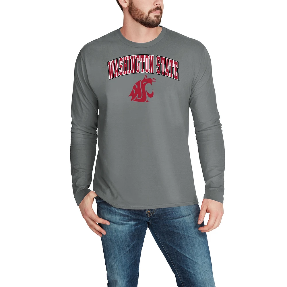 T-shirt à manches longues Fanatics Charcoal Washington State Cougars Campus pour hommes