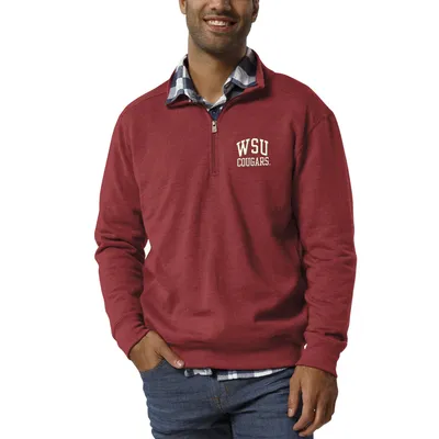 Washington State Cougars League Collegiate Wear Heritage Quarter-Zip Pullover Jacket - Heathered Crimson