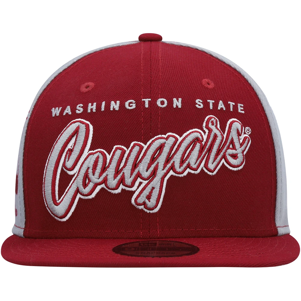 Men's New Era  Crimson Washington State Cougars Outright 9FIFTY Snapback Hat