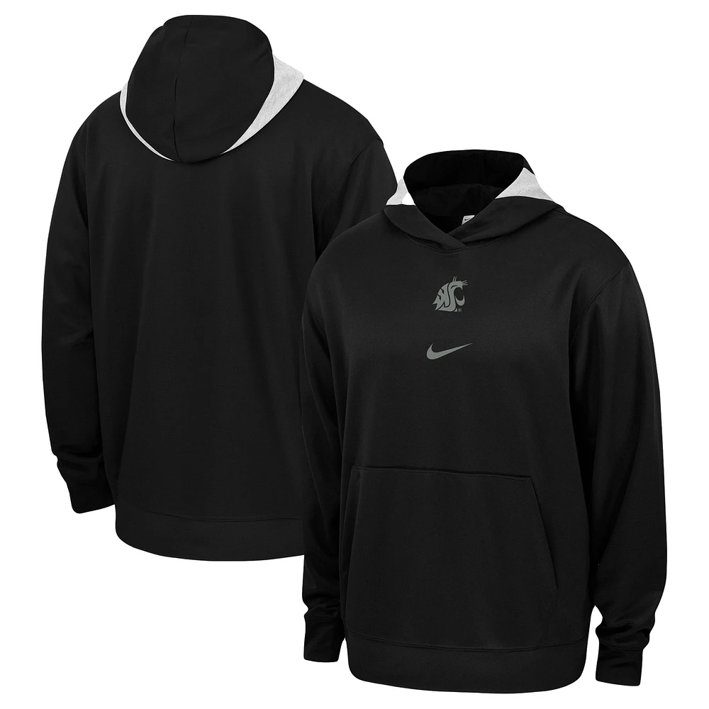 Sweat à capuche Nike pour hommes, noir, Washington State Cougars Basketball Spotlight Performance, pull