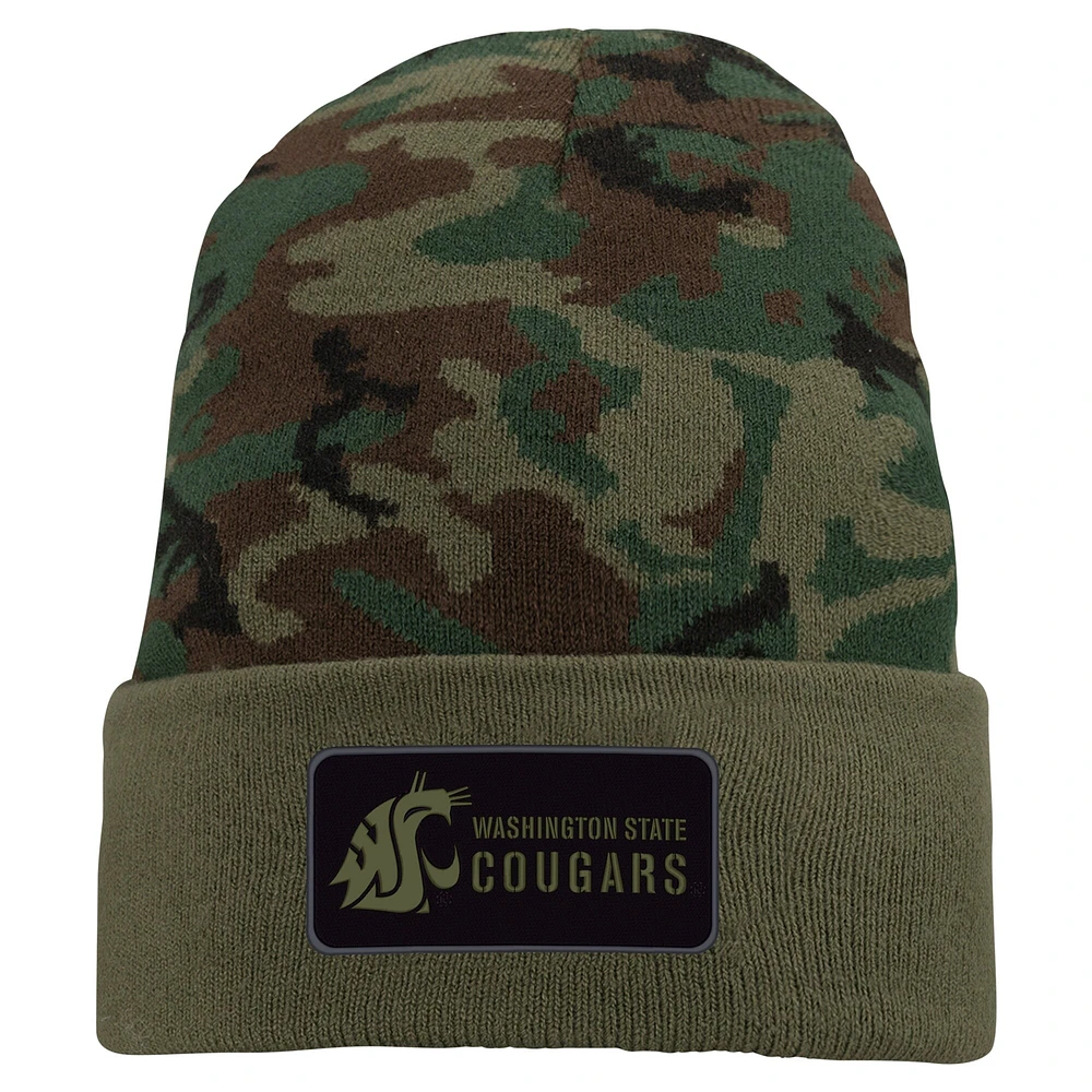 Bonnet en tricot à revers Nike Camo Washington State Cougars Military Pack pour homme