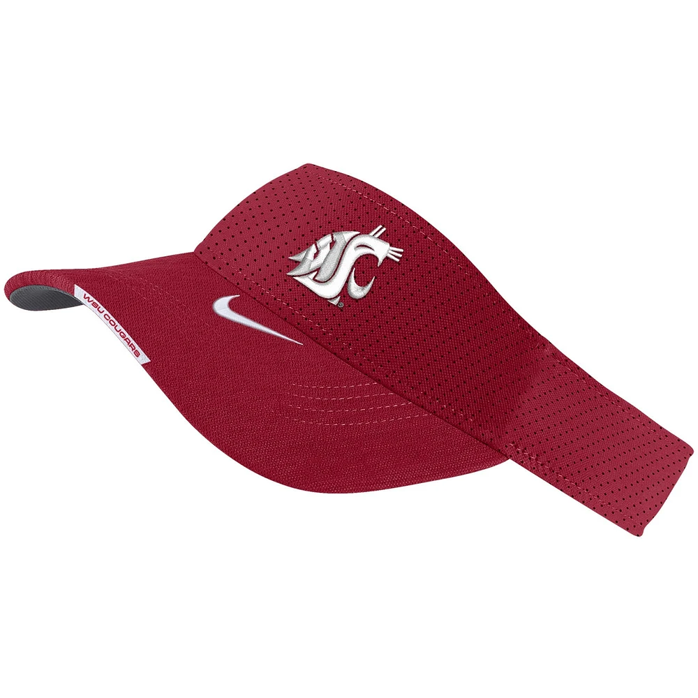 Nike Crimson Washington State Cougars 2023 Sideline Performance Visière ajustable pour homme