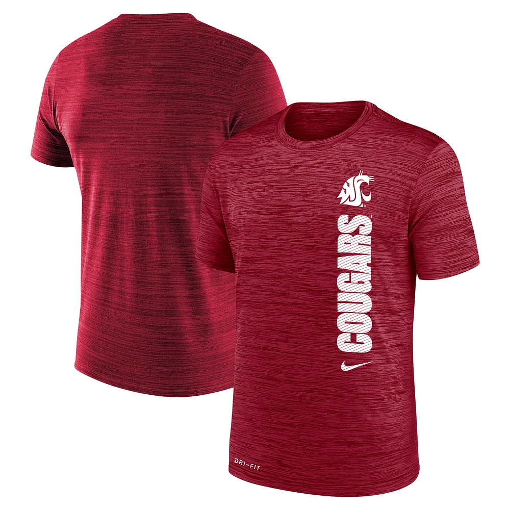 Men's Nike Crimson Washington State Cougars 2024 Sideline Velocity Legend Performance T-Shirt