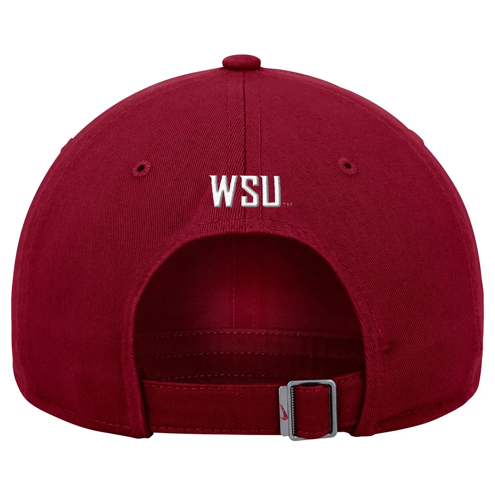 Men's Nike  Crimson Washington State Cougars Club Adjustable Hat