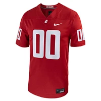 Men's Nike  Crimson Washington State Cougars Football Custom Game Jersey