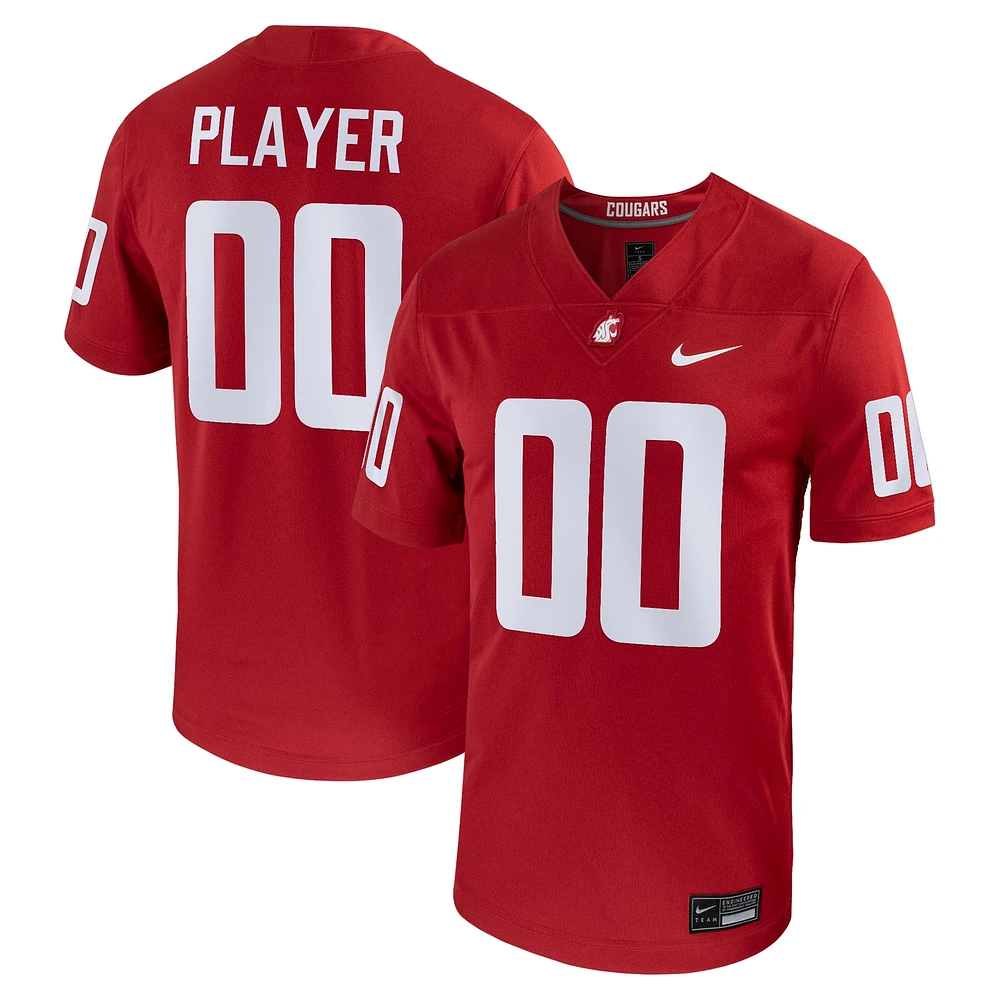 Men's Nike Crimson Washington State Cougars Pick-A-Player NIL Replica Football Jersey