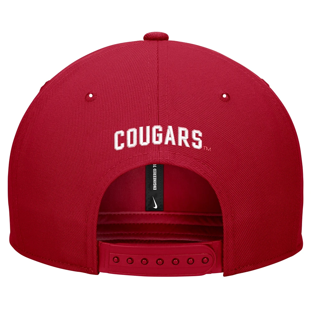 Casquette Nike Crimson Washington State Cougars Pro Snapback pour homme