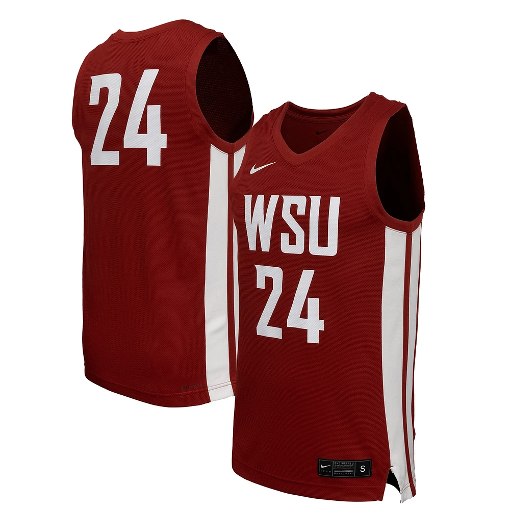 Maillot de basket-ball Nike Crimson Washington State Cougars Replica pour homme