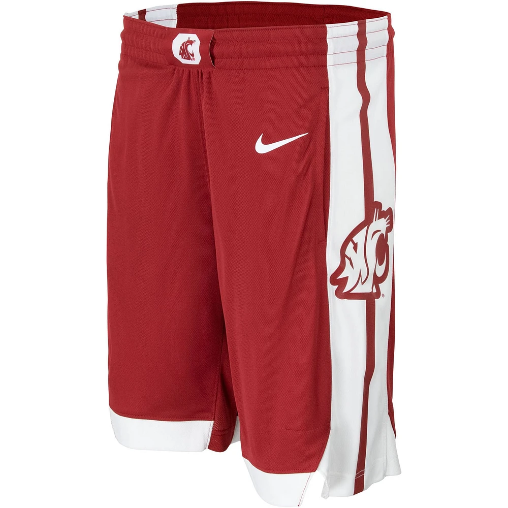 Nike Crimson Washington State Cougars Team Logo Replica Short de basket-ball pour homme