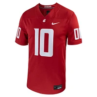 Men's Nike John Mateer Crimson Washington State Cougars NIL Football Game Jersey