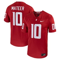 Maillot de football américain Nike John Mateer Crimson Washington State Cougars NIL pour homme