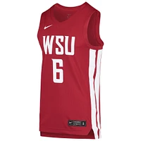 Men's Nike #6 Crimson Washington State Cougars Replica Basketball Jersey