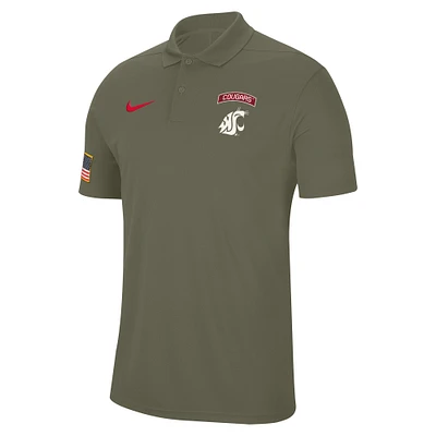 Men's Nike  Olive Washington State Cougars Military Appreciation Tour Performance Polo