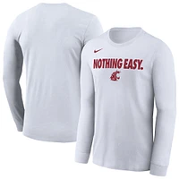 Men's Nike White Washington State Cougars 2025 On-Court Bench Long Sleeve T-Shirt