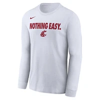 Men's Nike White Washington State Cougars 2025 On-Court Bench Long Sleeve T-Shirt