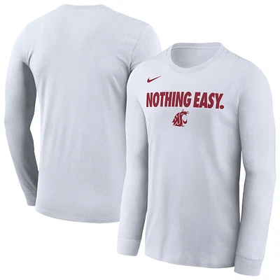 Men's Nike White Washington State Cougars 2025 On-Court Bench Long Sleeve T-Shirt