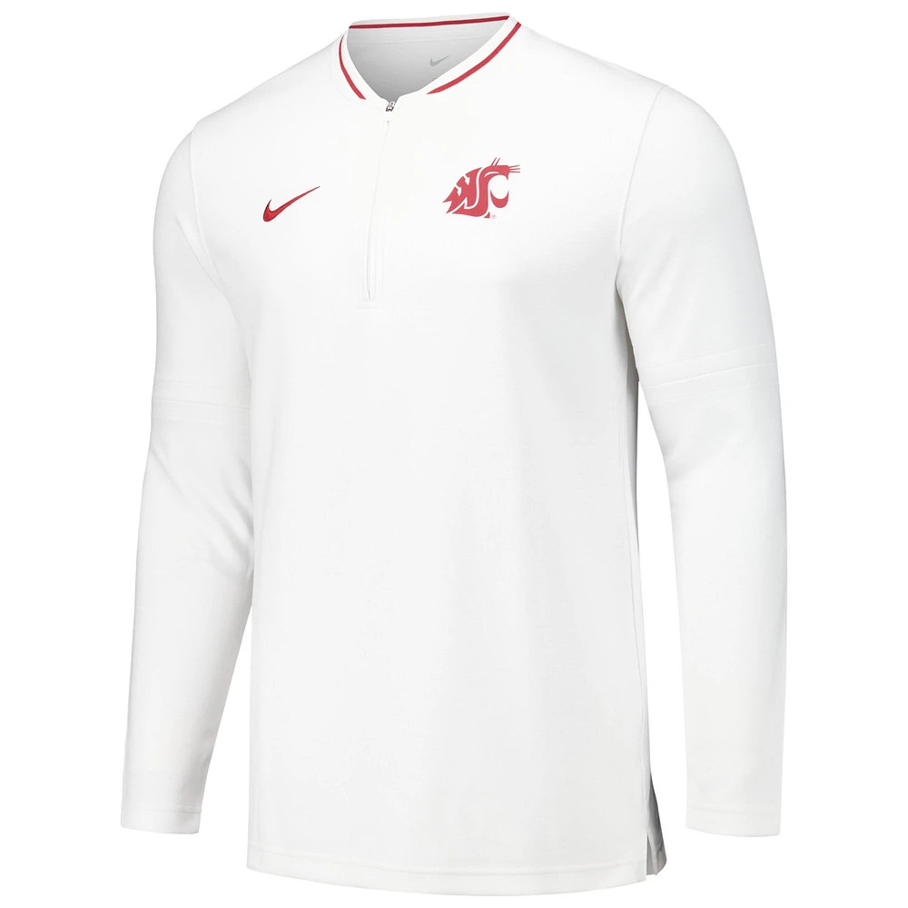 Veste à quart de zip Nike pour hommes, blanche, Washington State Cougars Coaches