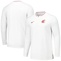 Men's Nike White Washington State Cougars Coaches Quarter-Zip Jacket