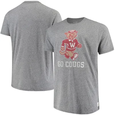 Washington State Cougars Original Retro Brand Big & Tall Tri-Blend T-Shirt - Gray