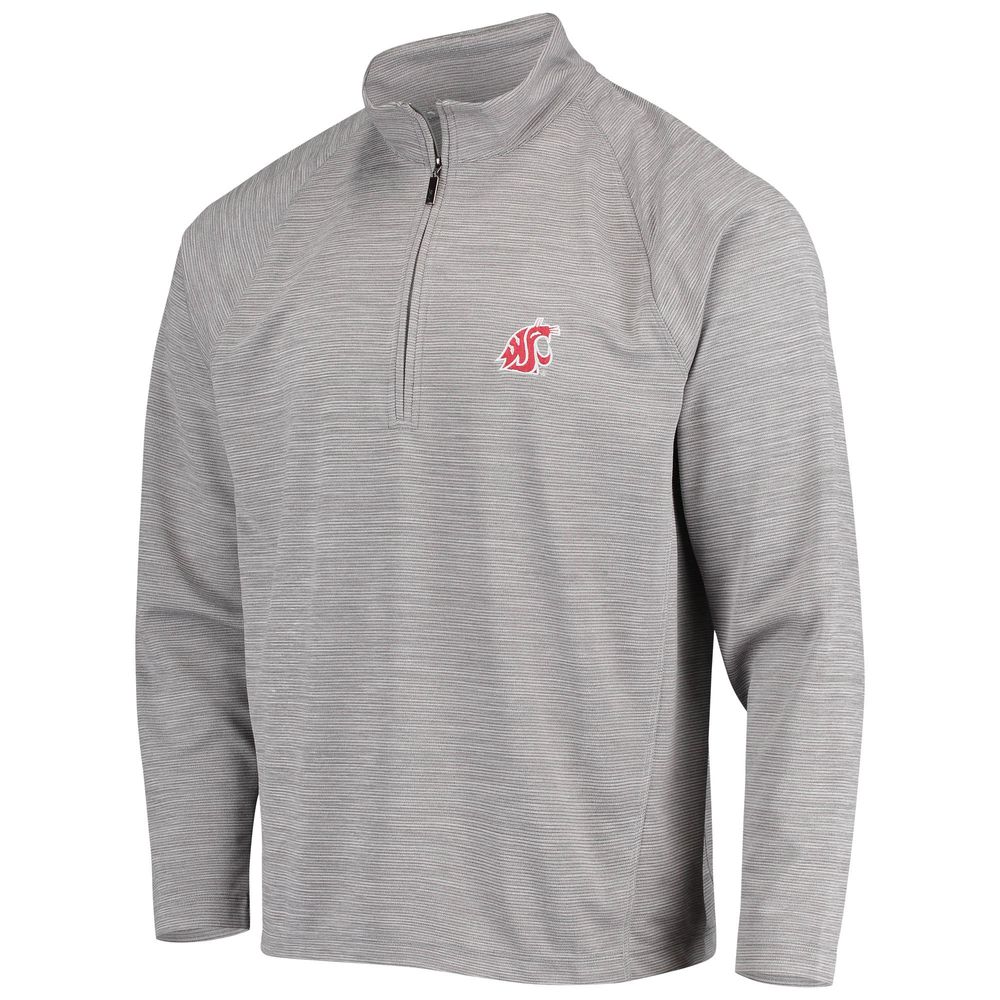 Men's Tommy Bahama Charcoal Washington State Cougars Play Action Raglan Half-Zip Jacket