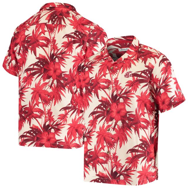 Tommy Bahama Crimson Washington State Cougars Harbor Island Hibiscus Chemise boutonnée pour homme