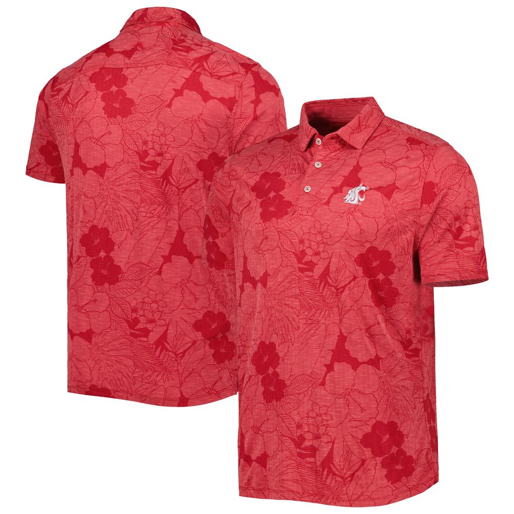 Men's Tommy Bahama Crimson Washington State Cougars Miramar Blooms Polo