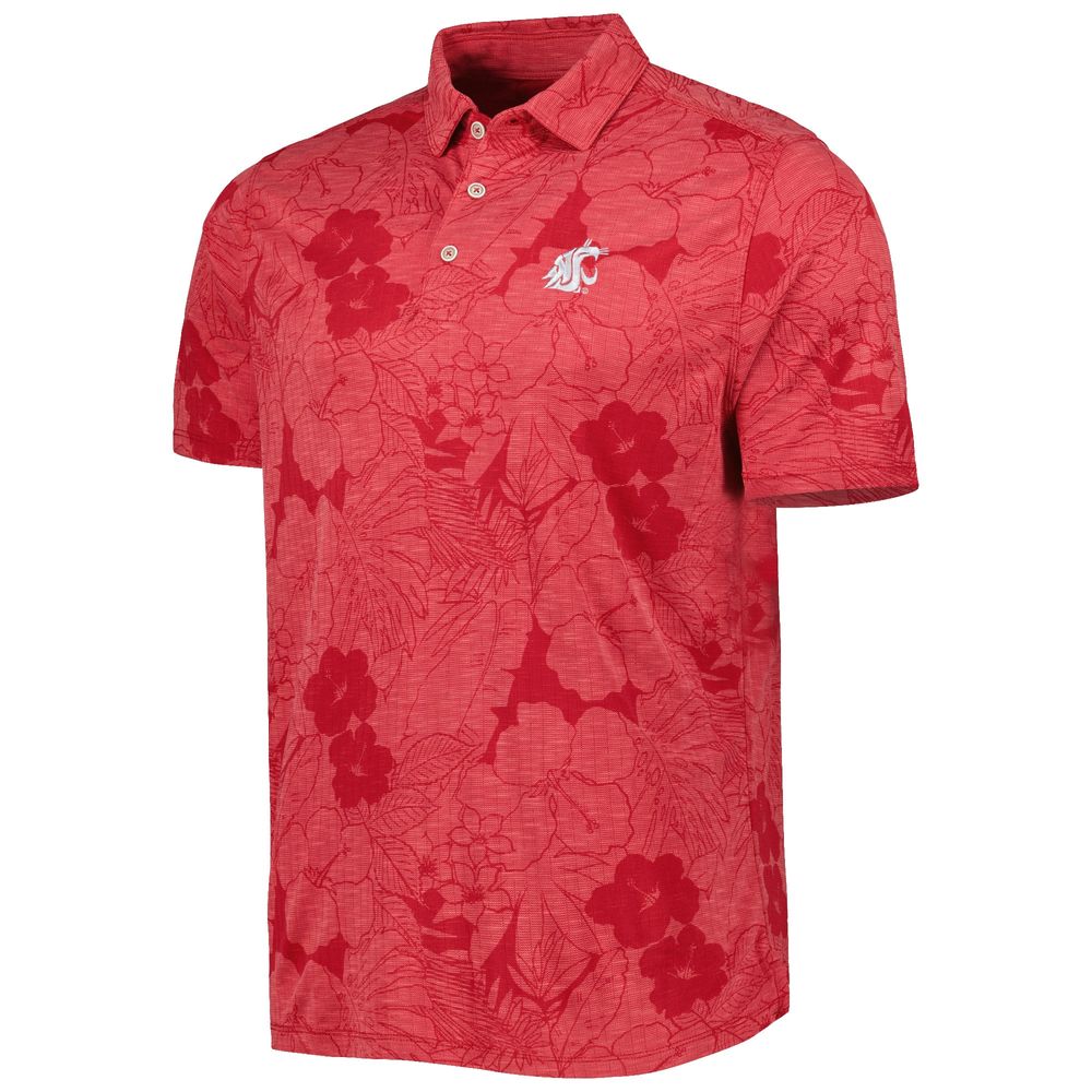 Men's Tommy Bahama Crimson Washington State Cougars Miramar Blooms Polo