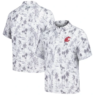 Men's Tommy Bahama Gray Washington State Cougars Sport Cabana Shores IslandZone Tri-Blend Polo