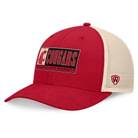 Casquette ajustable Bennett Trucker pour homme Top of the World Crimson/Natural Washington State Cougars