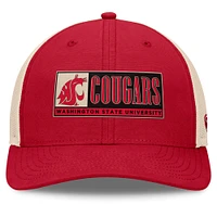 Men's Top of the World Crimson/Natural Washington State Cougars Bennett Trucker Adjustable Hat