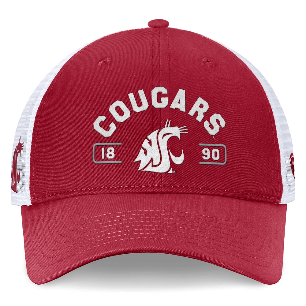 Men's Top of the World Crimson/White Washington State Cougars Free Kick Trucker Adjustable Hat