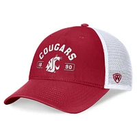 Casquette réglable pour hommes Top of the World Crimson/White Washington State Cougars Free Kick Trucker